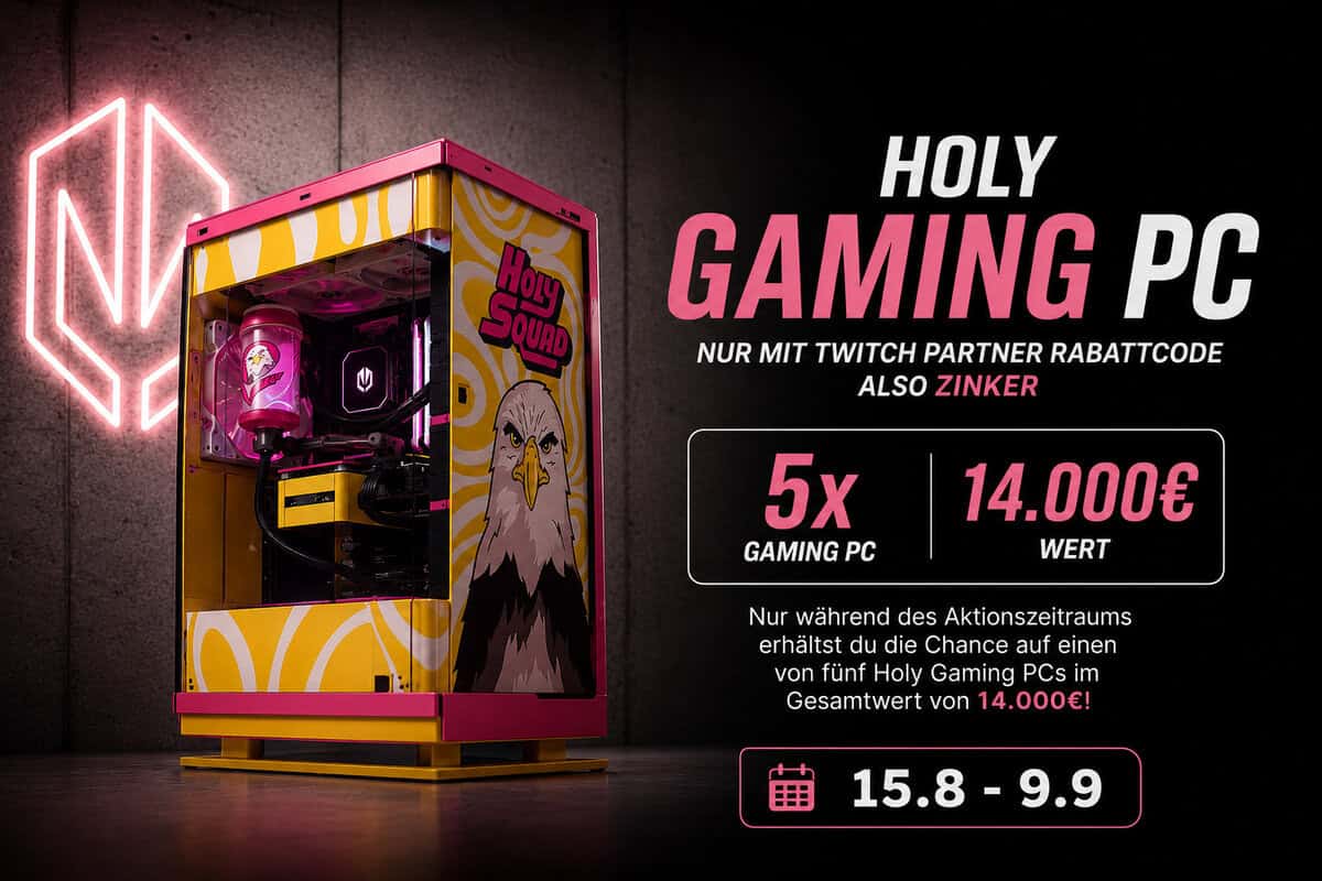 holy gaming pc gewinnspiel rabattcode zinker